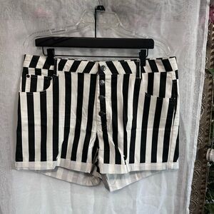 Hot Topic Black and White Striped Shorts XL/ 15